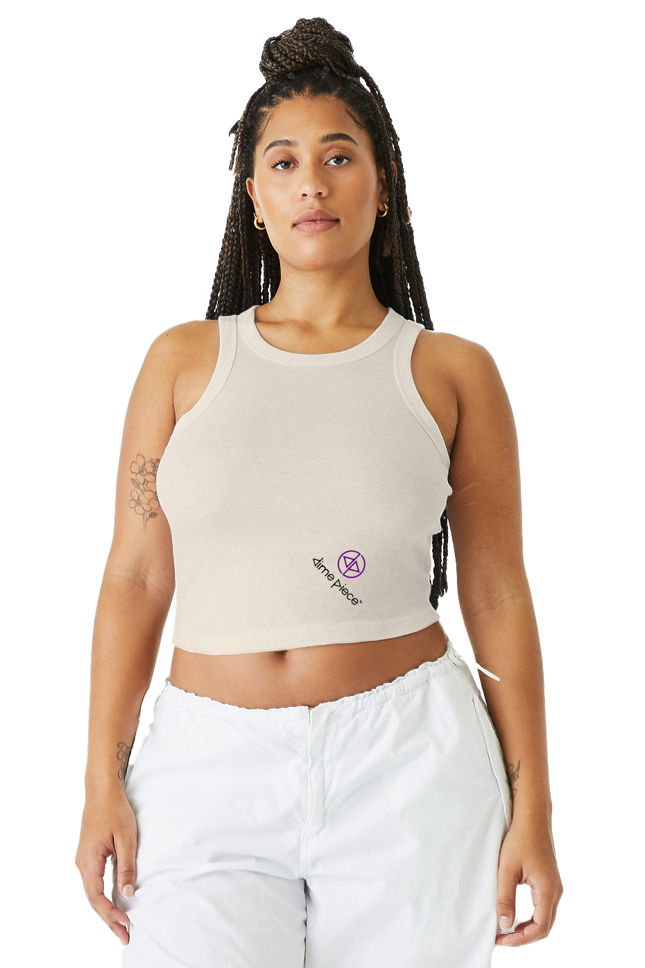 womens micro rib racer tank top